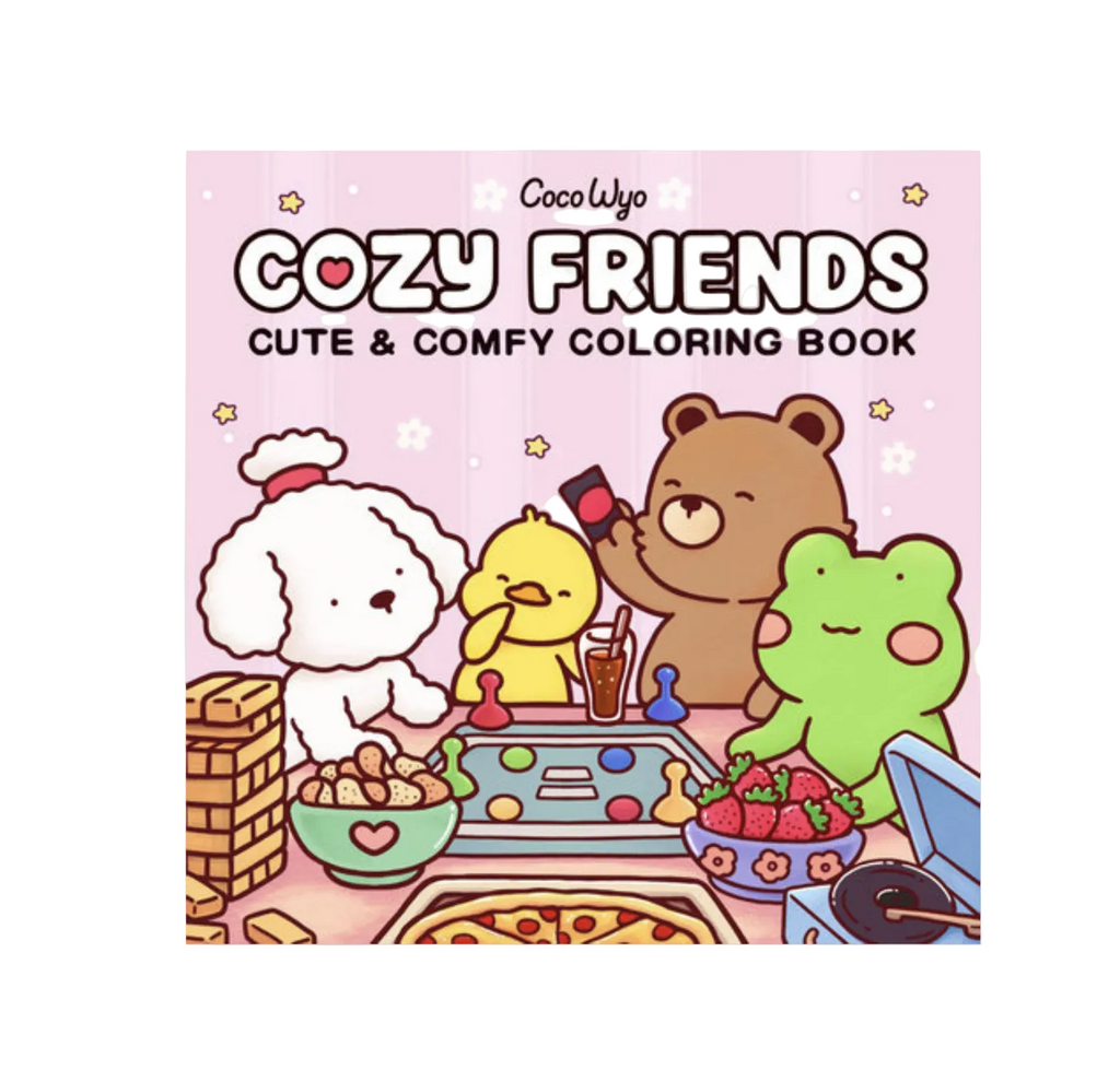 Cover of Cozy Friends Cute and Comfy coloring book by Coco Wyo.