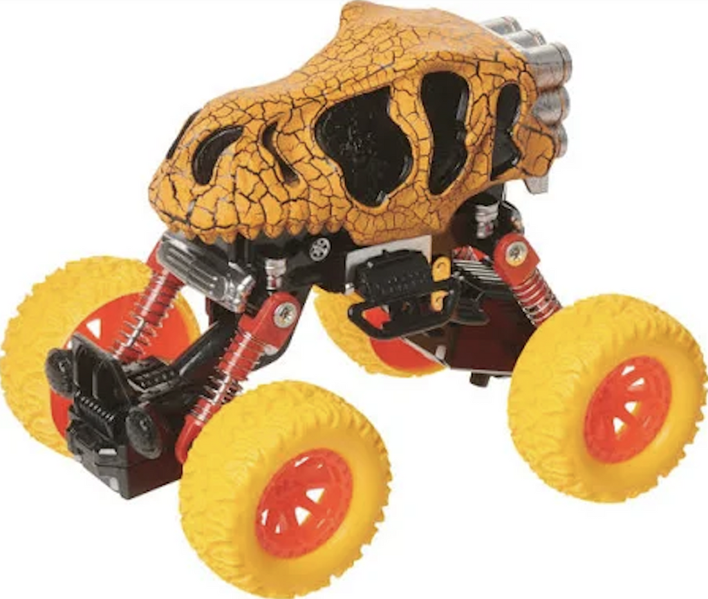 Crazy Truck Dino Chomper toy truck in orange. 