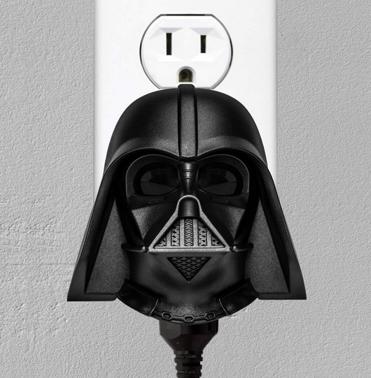 The Darth Vader Talking Clapper plugged into an outlet. 