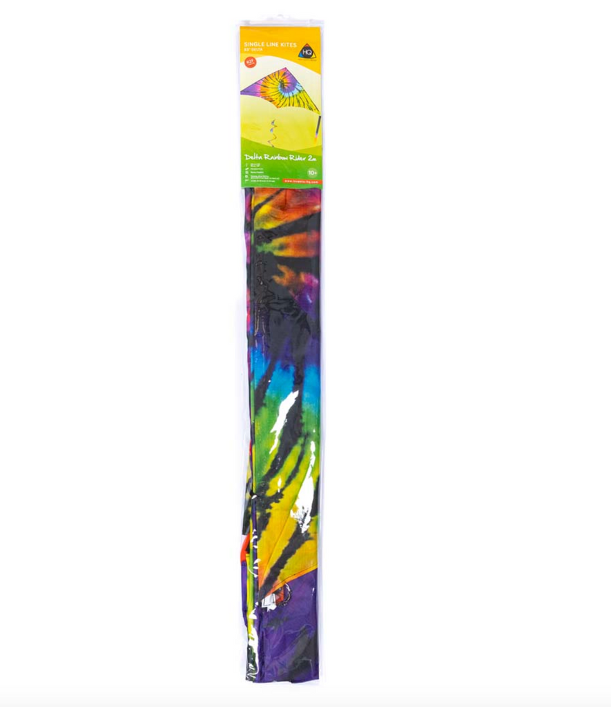 The Delta Rainbow Rider 2M kite in it's clear package. 
