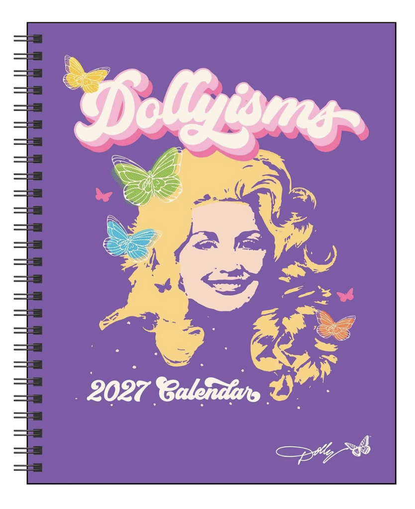 Purple cover of Dolly Parton Dollyisms 2027 spiral bound planner.