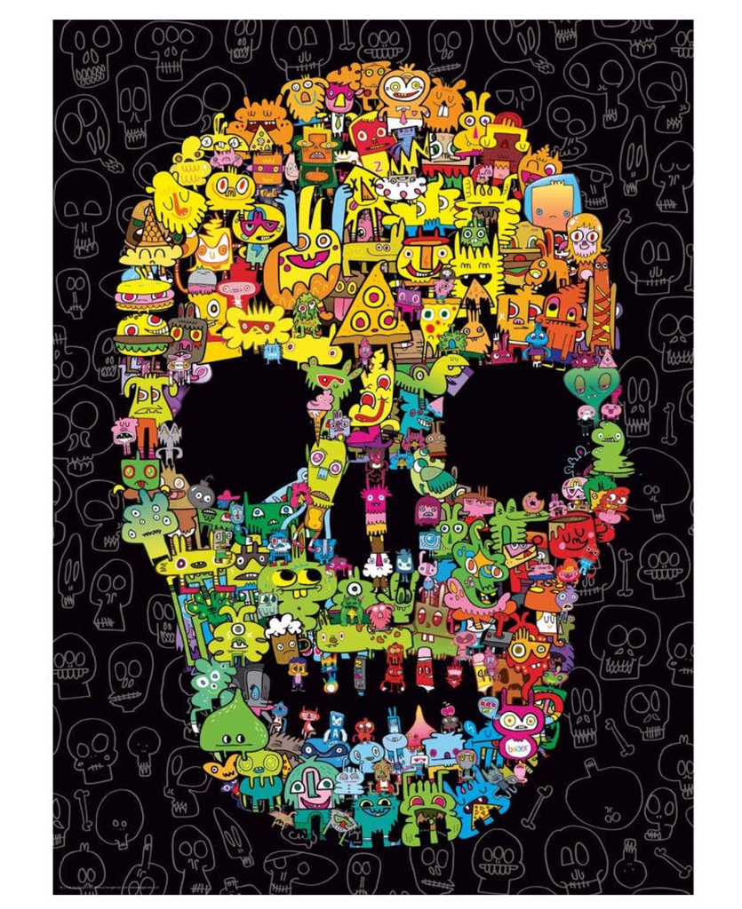 Picture of the poster insert included with the Doodle Skull jigsaw puzzle. 