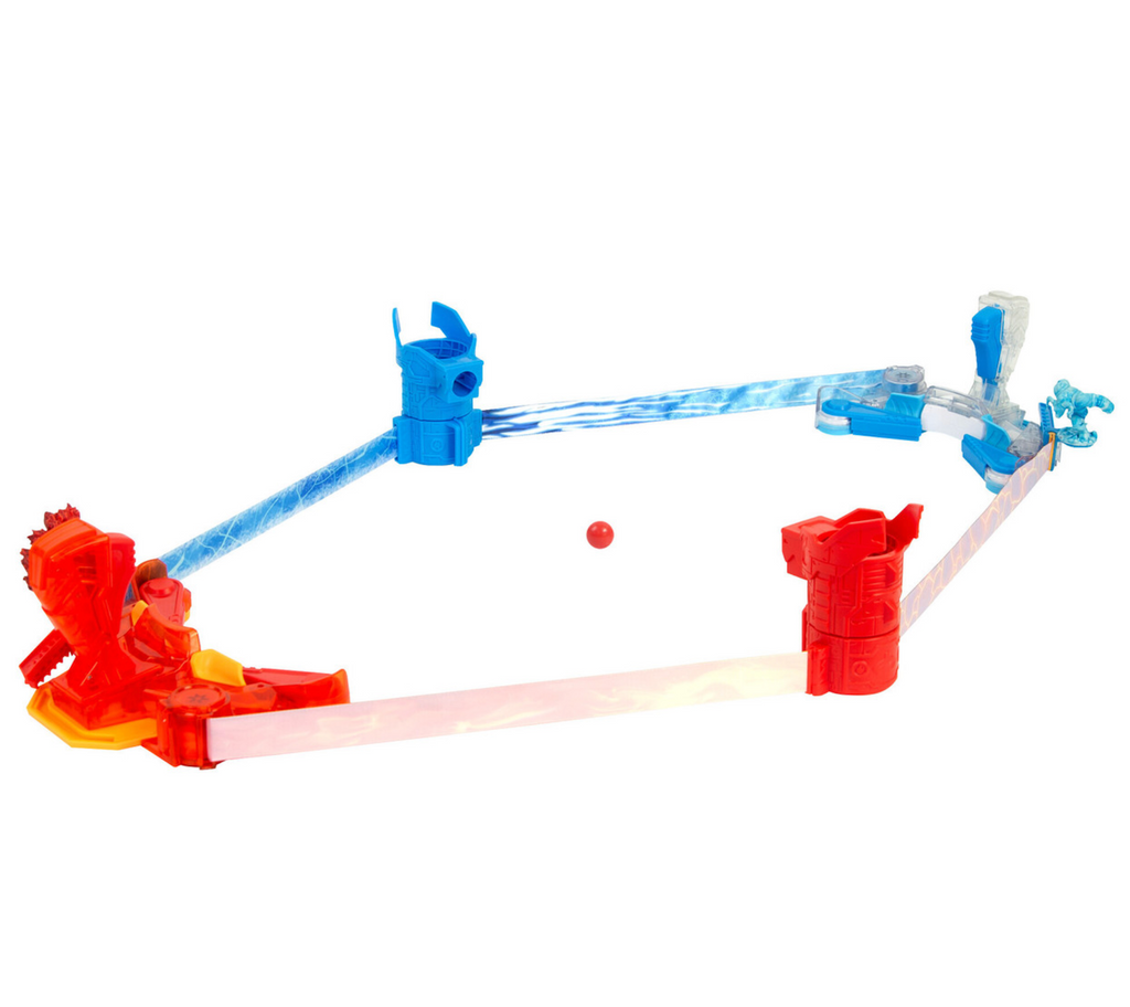 The Doteki arena set up with an orange ball in play. 