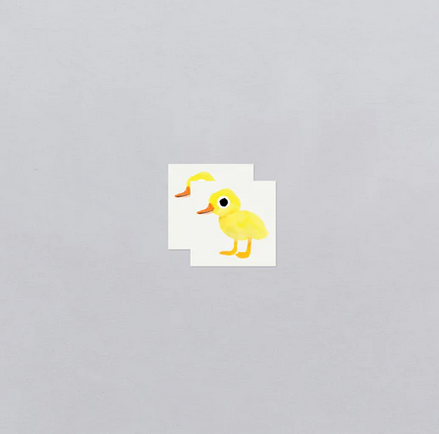 Set of 2 Duckling temporary tattoo sheets. 