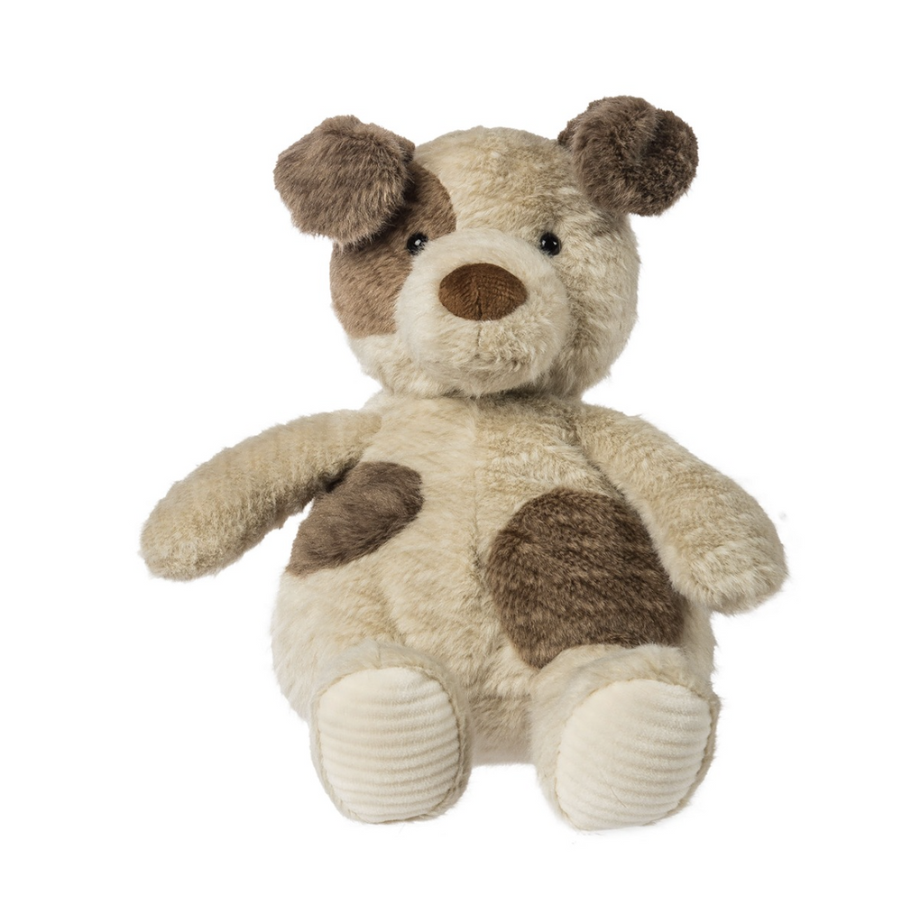 Durango Hound plush dog with a light brown fur and dark brown spots. In an upright seated position his sweet face and bent ears are sure to win your heart. 
