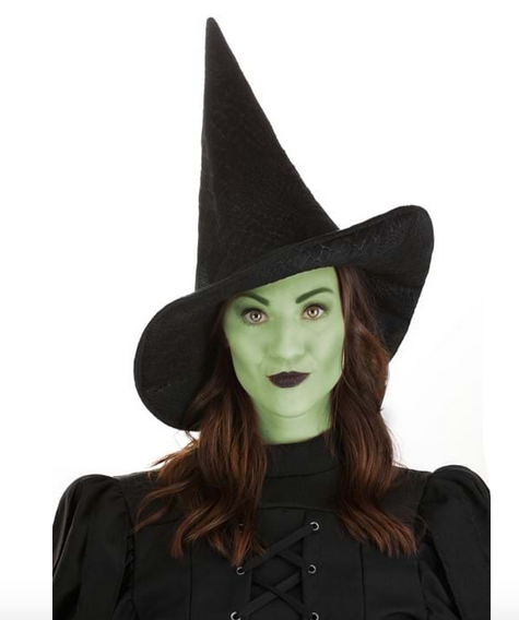 Elphaba Witch Hat is a a pointed black traditional witch hatbeing worn by an adult dressed as the character Elphaba from Wicked. 