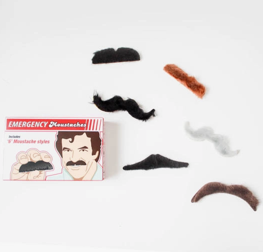 The various moustaches included in the kit. 