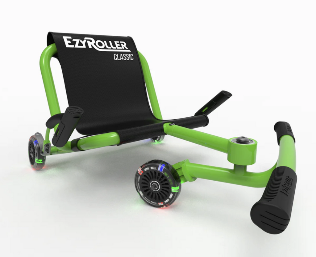 The Ezy Roller Classic in green with limited edition light up led wheels. 