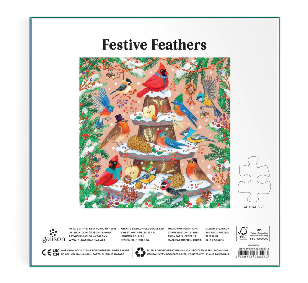 Back of box shows the completed puzzle and piece size.