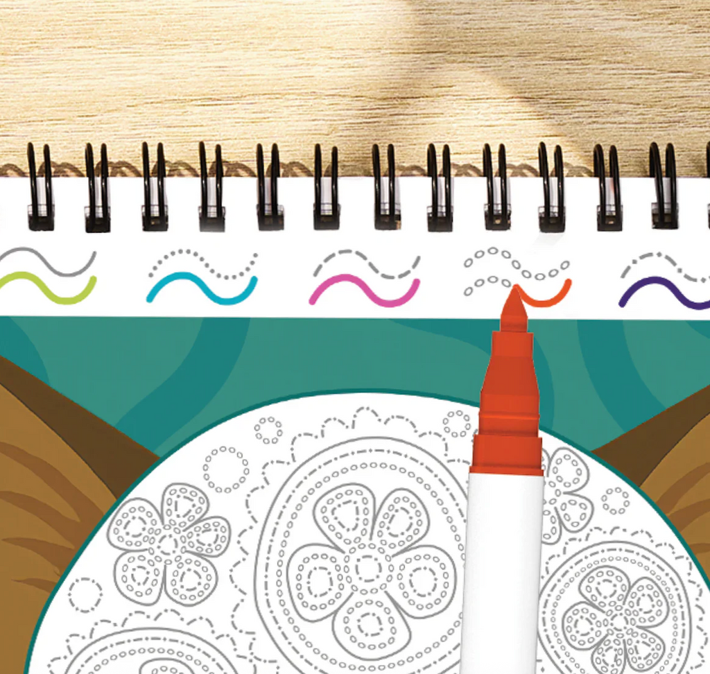 Close up picture of the color key at the top of a Trace to Doodle page. 