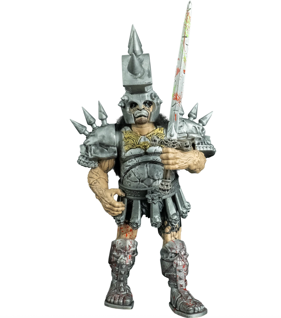 Beefcake the Mighty action figure standing roughly 5 inches tall. Complete with sword and bass accessories. 