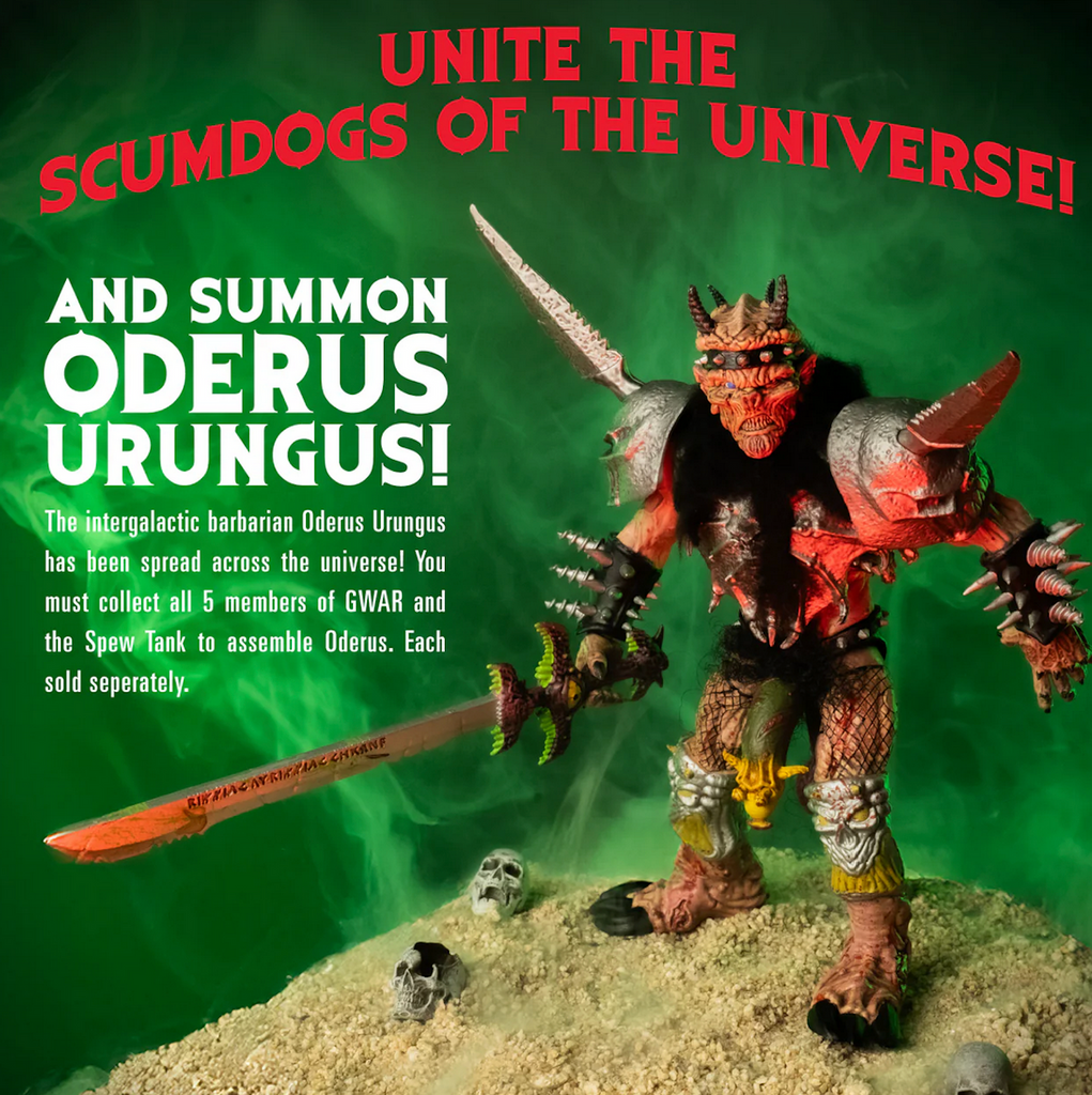 Oderus Urungus Build A Figure built from collecting all five members of GWAR plus the Spew Tank. 