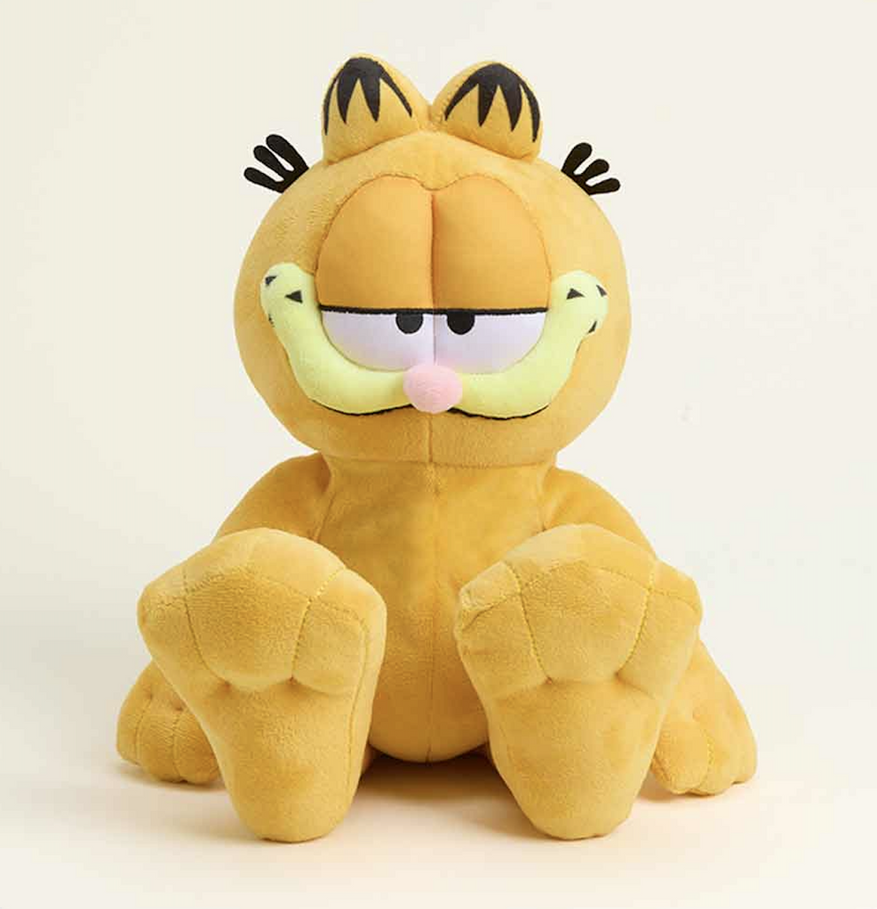 Weighted Garfield plush in a seated position filled with natural grains & French lavender. 