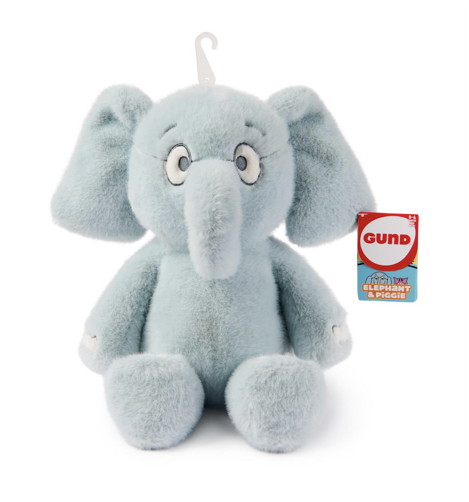 Gerald the elephant huggable stuffed animal crafted from irresistibly soft, slate-gray plush bringing to life the character from Mo Willems' Elephant & Piggie book. 