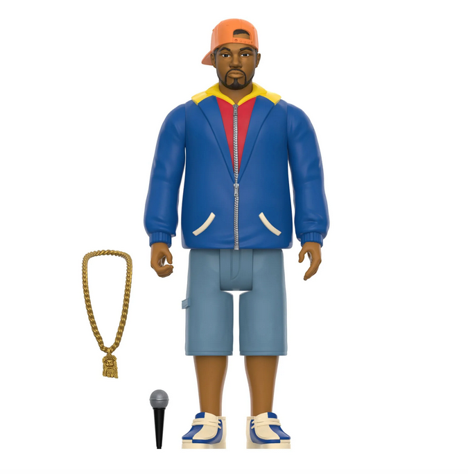 Ghostface Killah action figure with microphone and gold chain accessories.
