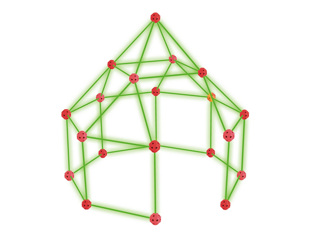 Yurt style structure built using the pieces from the Glow in the Dark Build a Fort. 