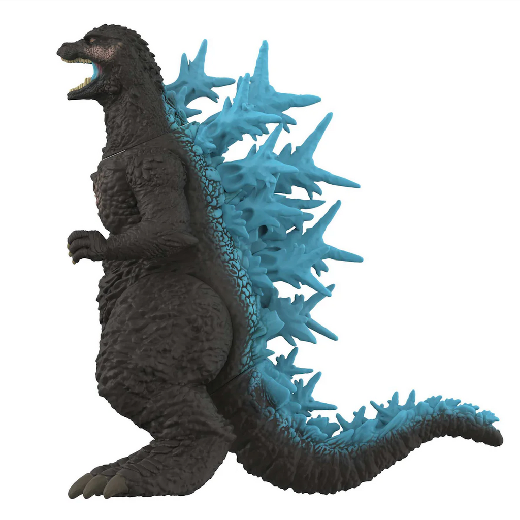  Godzilla figurine with blue charging effect going down the scales of his back. 