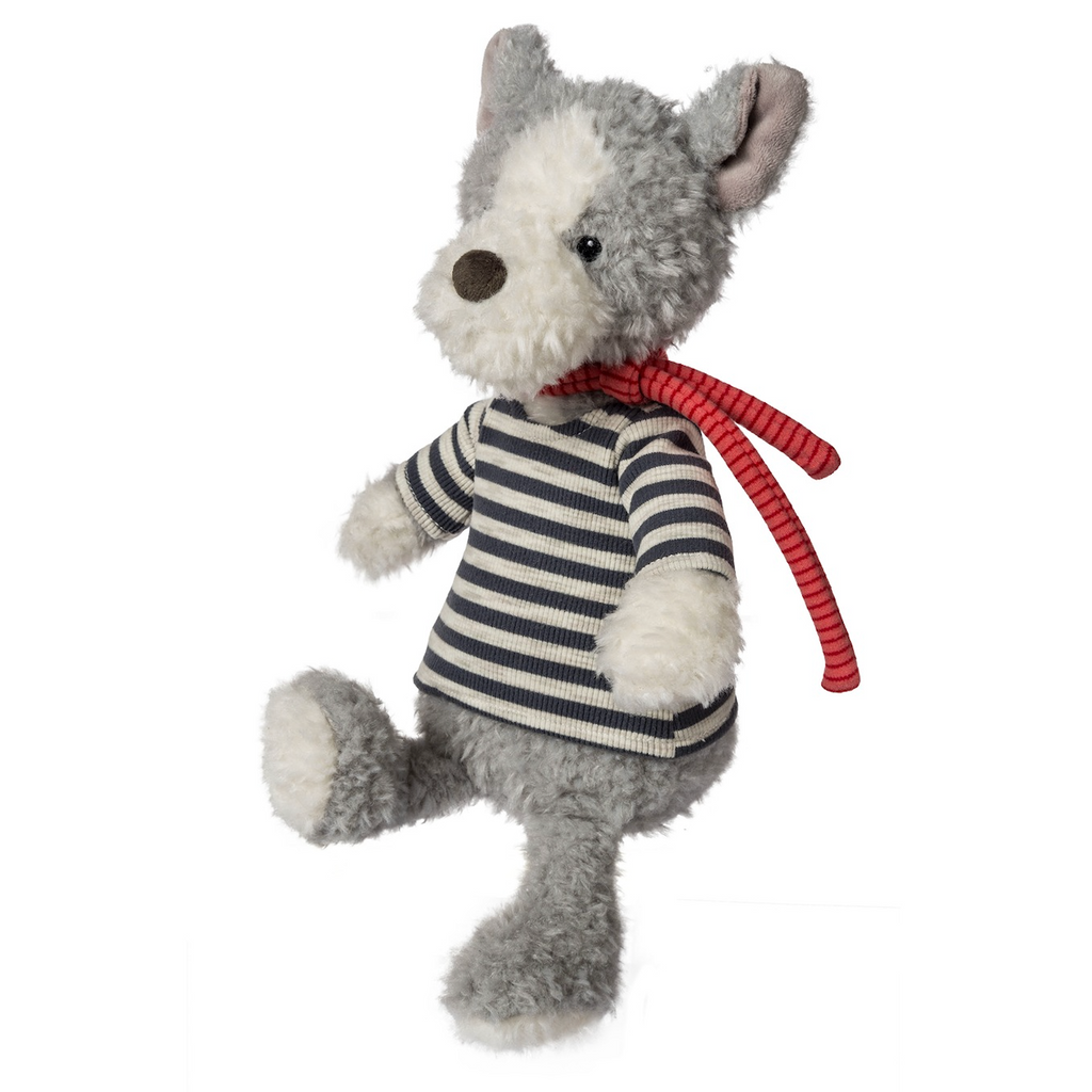 Side view of Grafton Tail stuffed animal in a standing position. 
