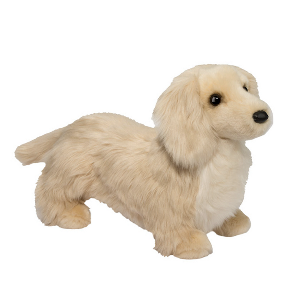 Adorable Golden Dachshund stuffed animal with a soft golden coat and sweet face that everyone will fall in love with. 