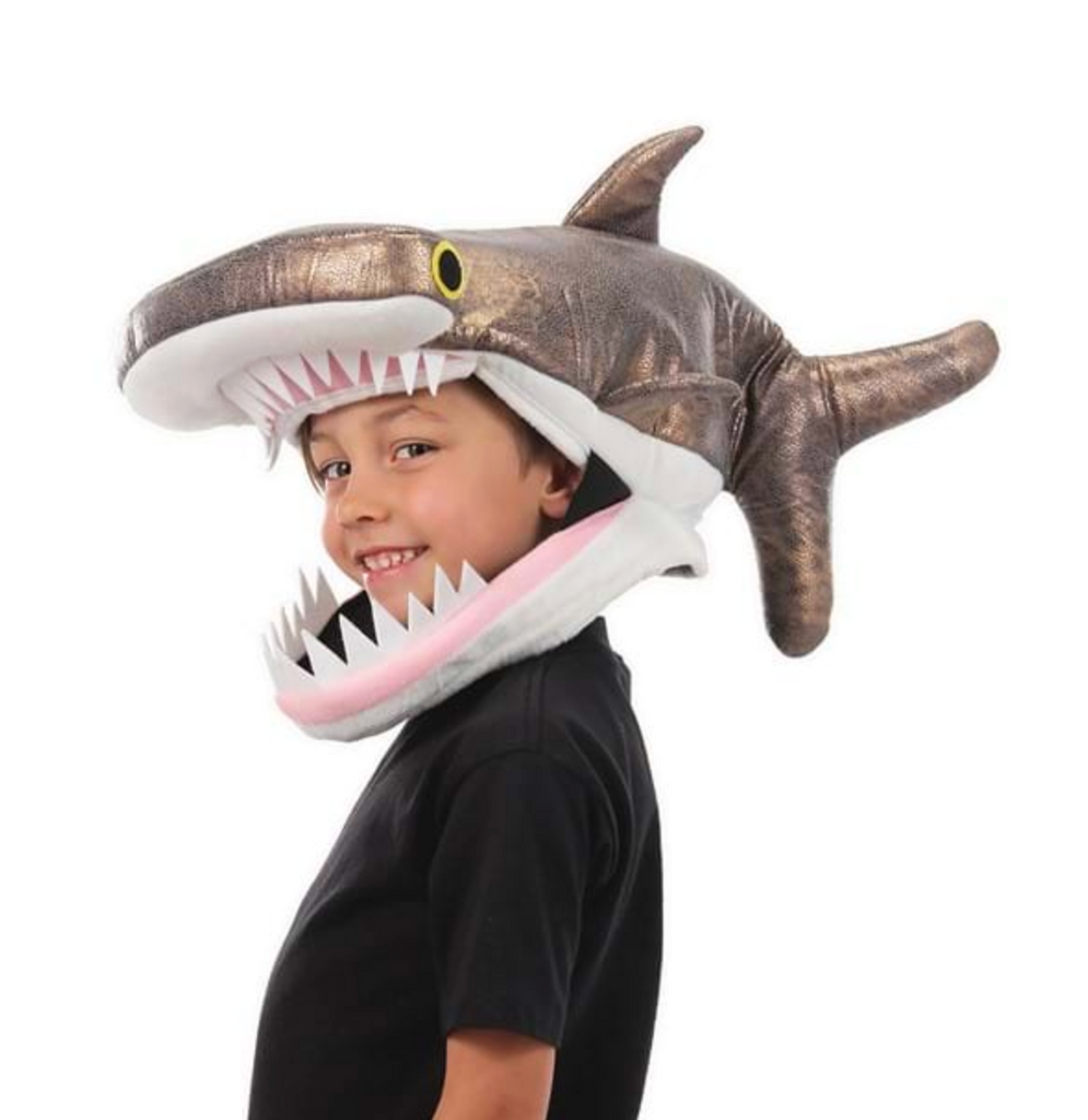 A young man wearing the Hammerhead SHark Jawsome Hat 