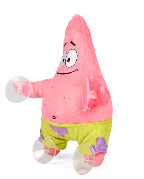 This 8-inch Patrick plush comes equipped with four sturdy suction cups, perfect for attaching to any window or smooth surface on dry land.