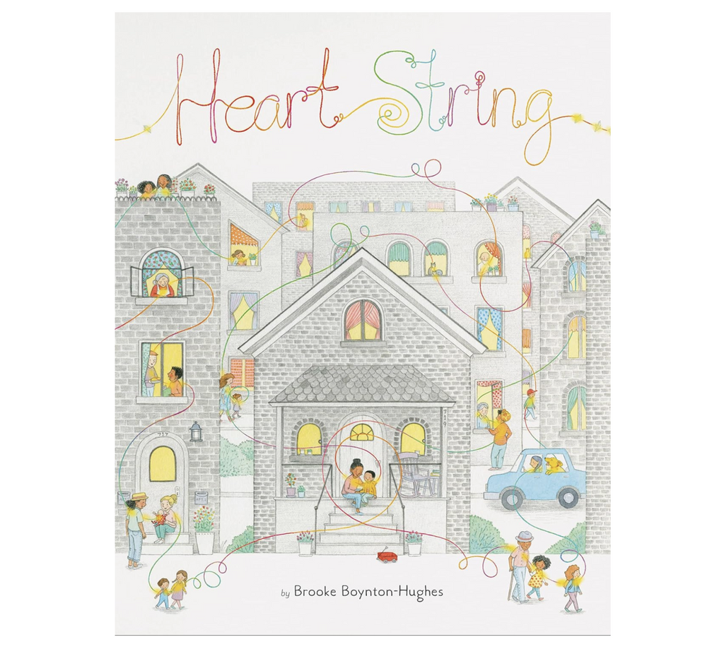 Illustrated cover of the hard cover story book Heart String. 