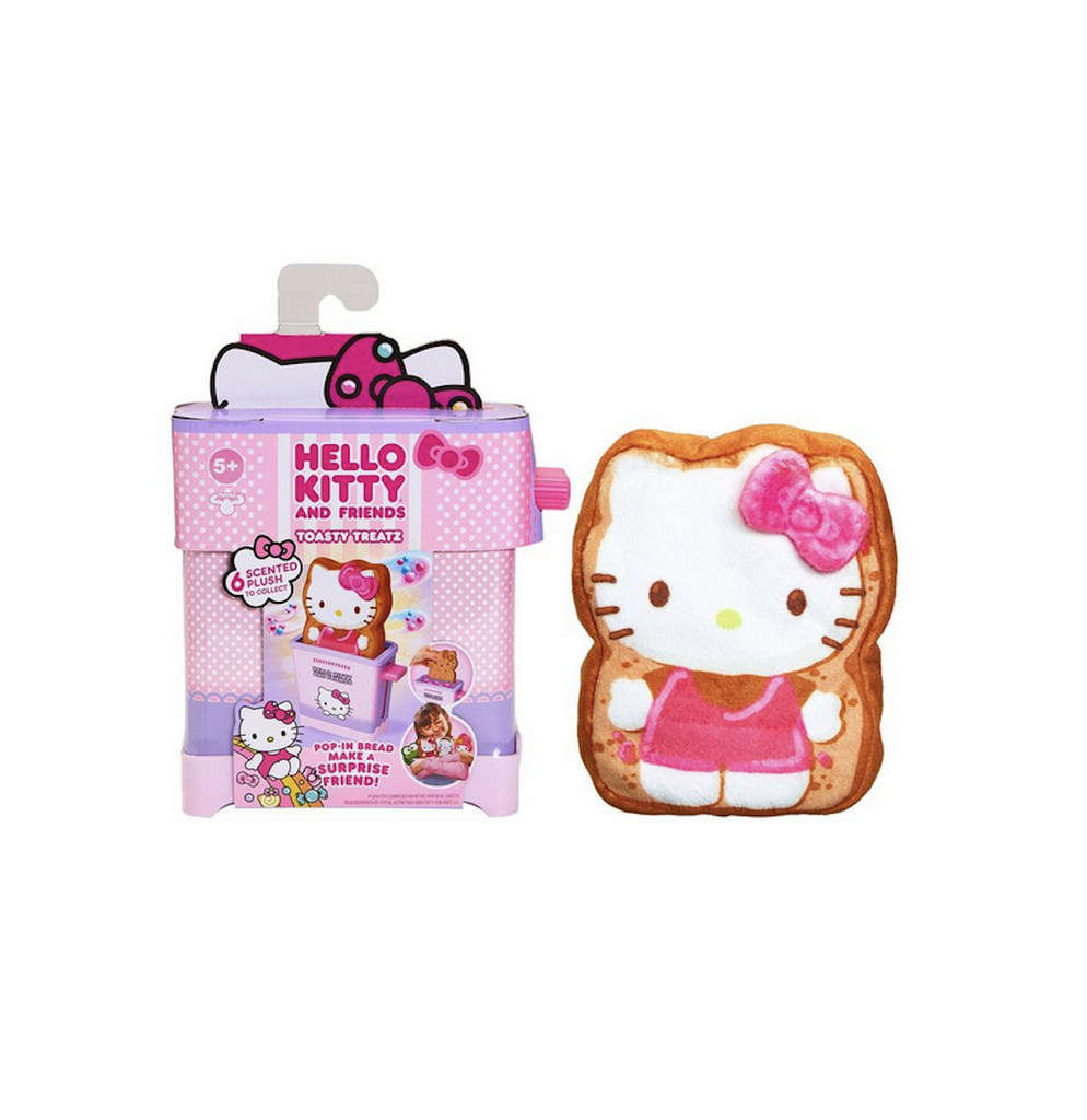 Hello Kitty and Friends toy toaster and plush Hello Kitty scented toast. 