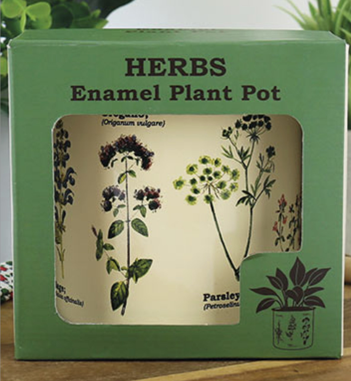 enamel planter pots Herbs Enamel Plant Pot