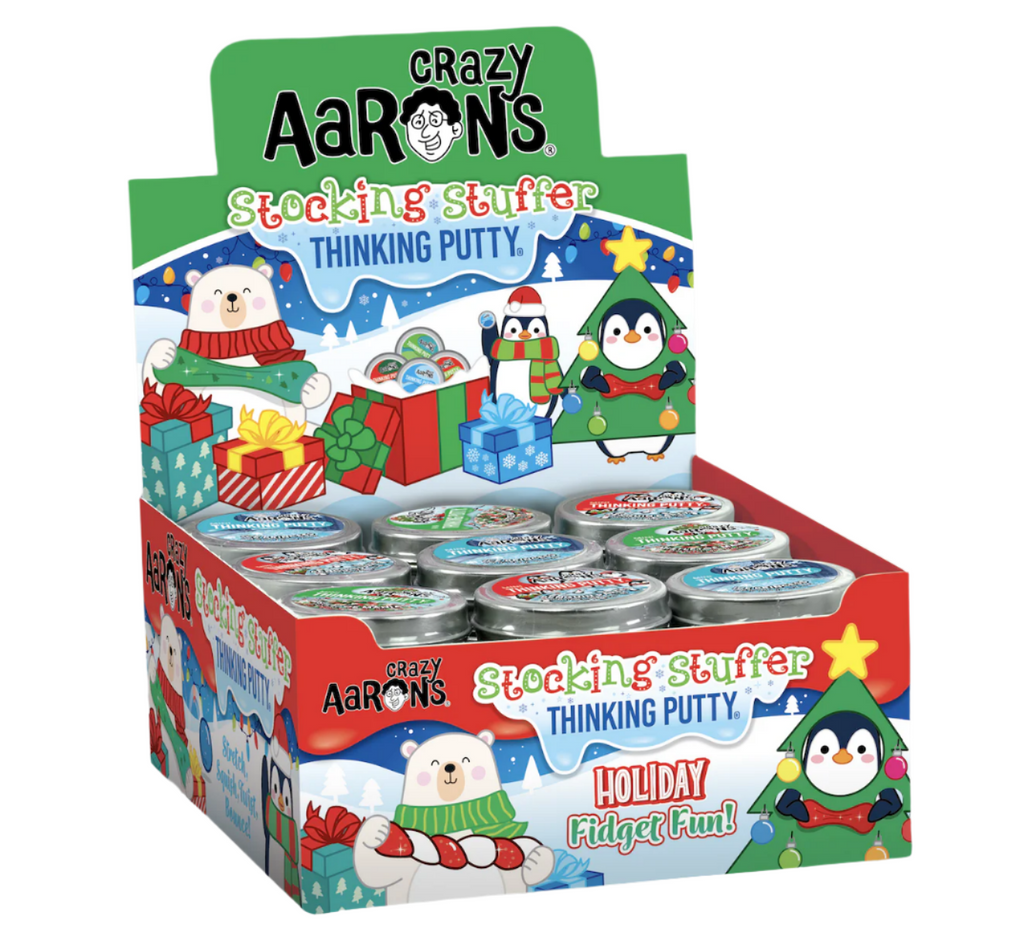 Assorted Holiday Stocking Stuffer Thinking Putty Mini tins. 