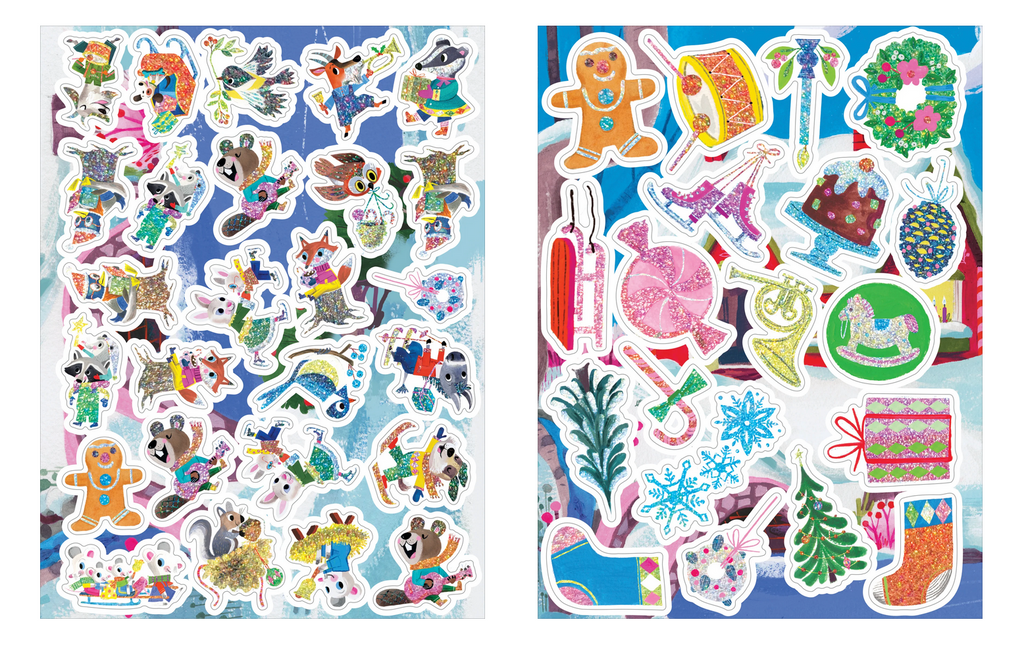 Two interior pages of included stickers.
