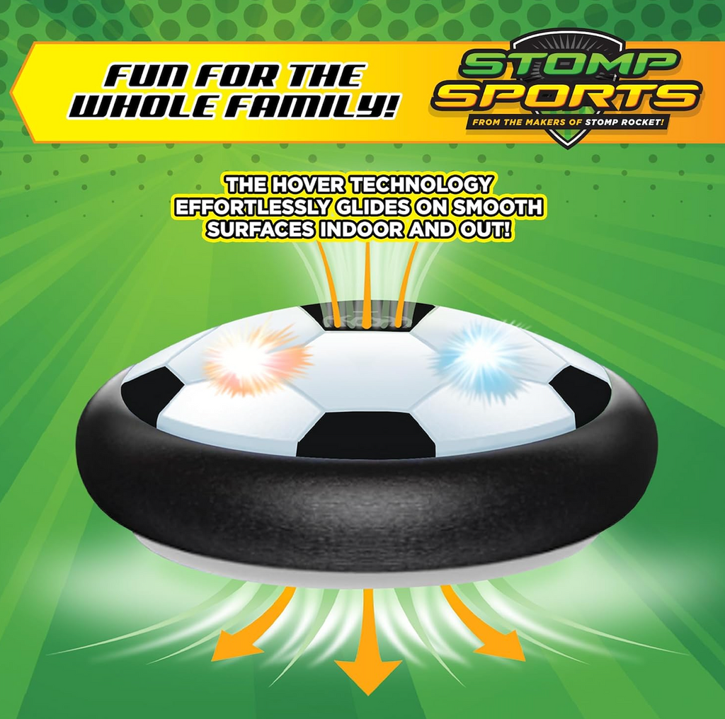 The Hover Soccer Ball with the soft border that keeps it safe as it glides along on smooth surfaces with the hover technology. 