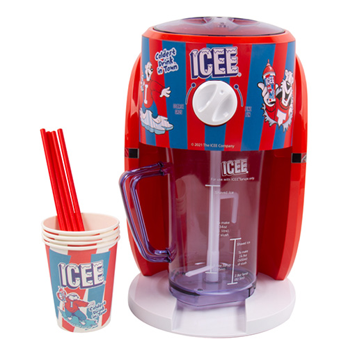 Classic ICEE snow cone maker machine. replica. Includes 4 cups and straws.