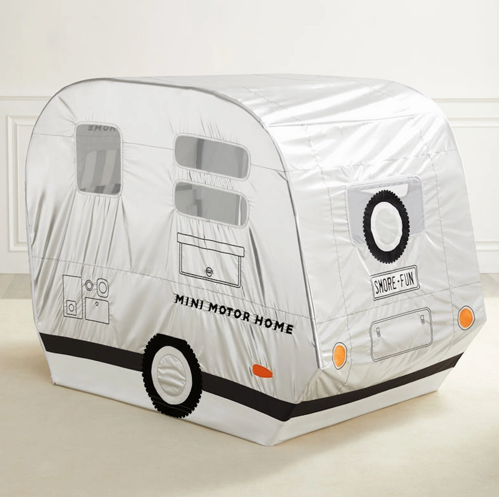 Side view of the Silver Mini Motor Home play tent. 