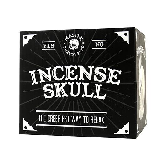 Black Incense Skull box with white lettering.