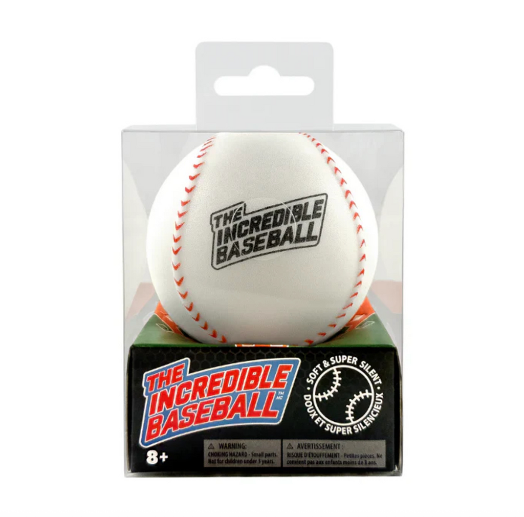 Baseball in packaging with 'The Incredible Baseball' branding on a white background