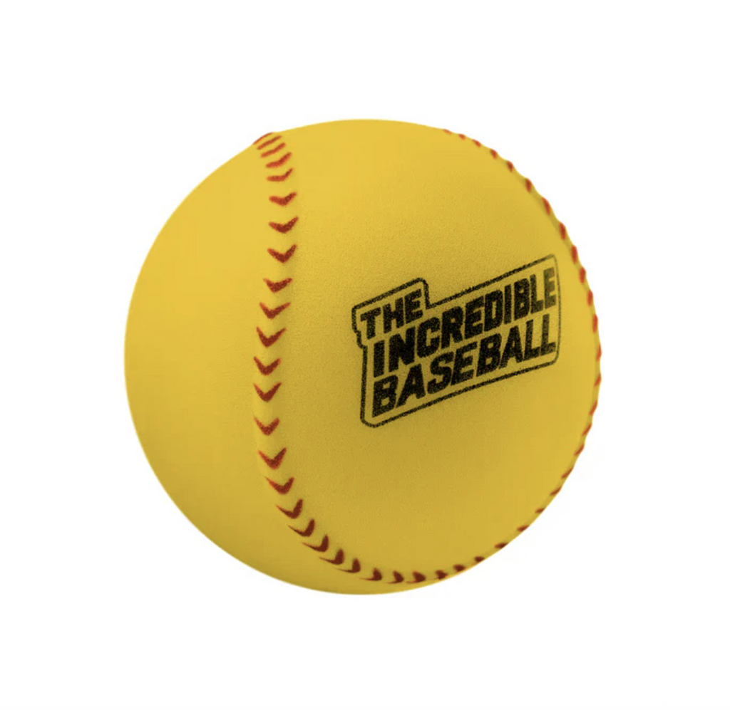 Yellow baseball on a white background.