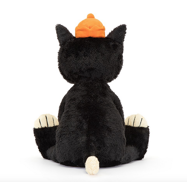 Rear view of Jellycat Jack making his white tipped toes and tail visible. 
