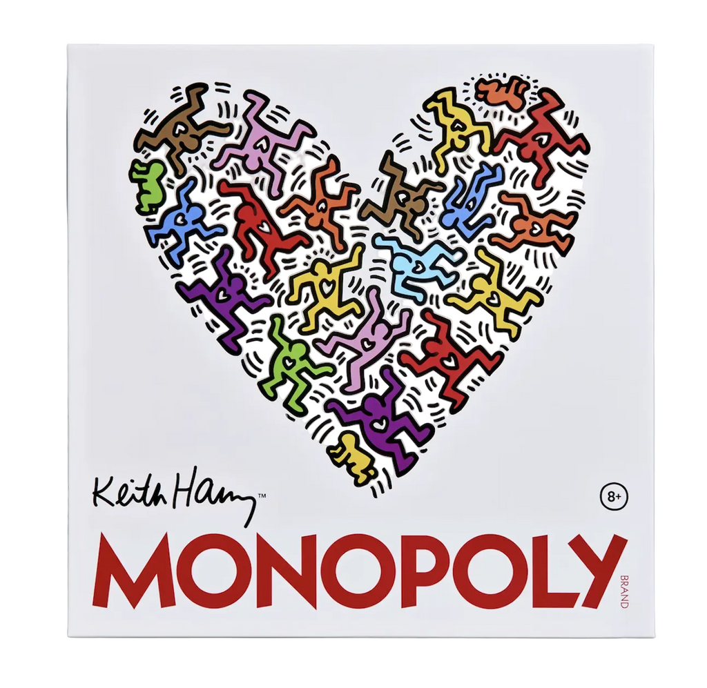 Top of the box for the Keith Haring Monopoly Pop Shop 40th Anniversary Edition collectible game featuring Haring’s iconic artwork. 