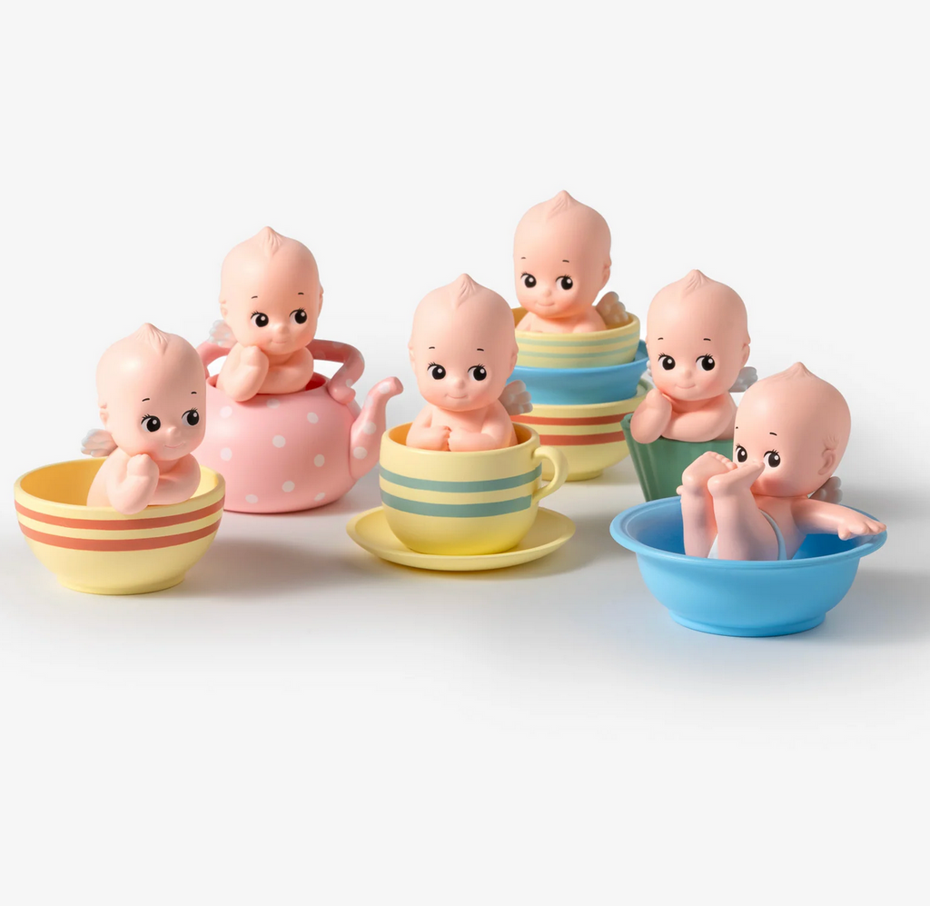 Six styles of the Kewpie in Cups blind boxes on a white background.