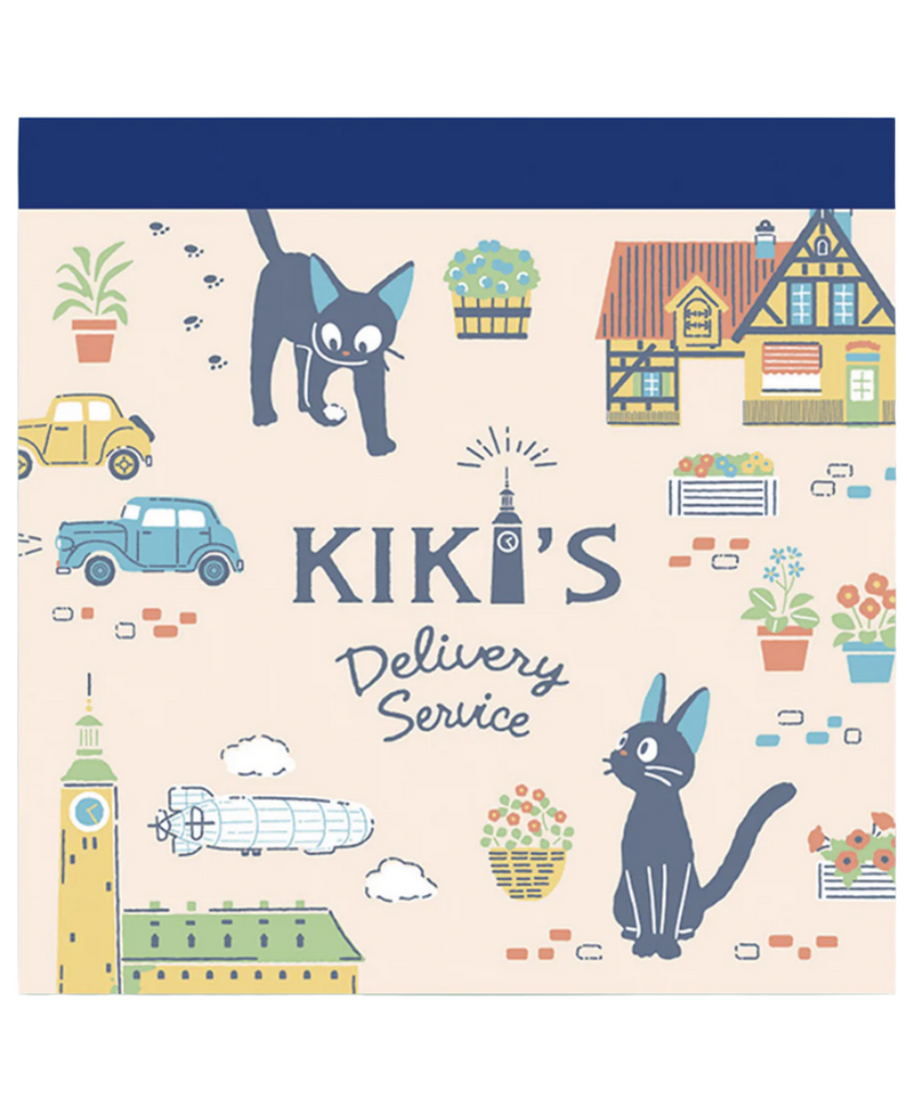 Cover the Kiki's Delivery Service Memo Pad with little illustrations of Jiji and houses from the Studio Ghibli movie. 