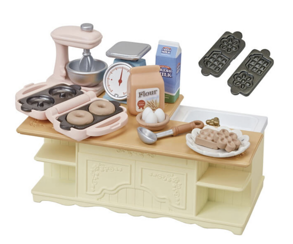 Calico Critters Kitchen Island furniture set with all the included accessories. 