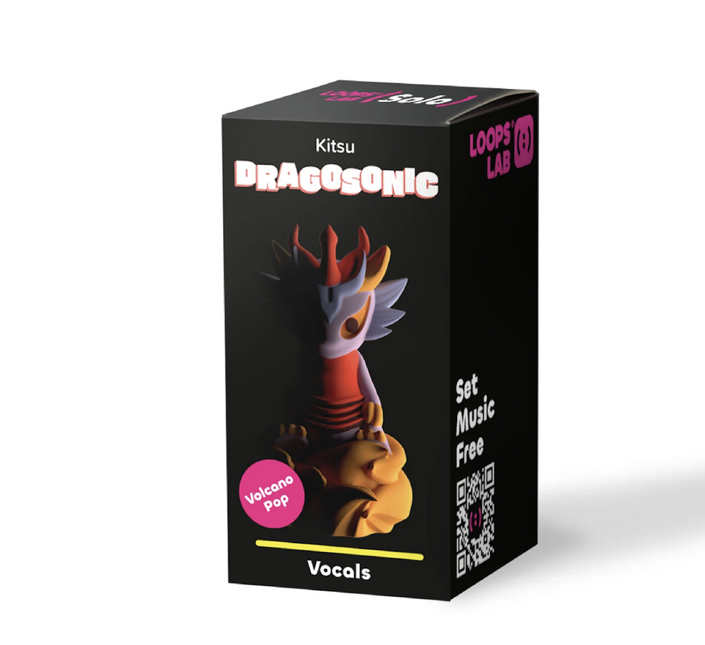 A sleek black box that reads Kitsu Dragosonic with a picture of the vocalist solo figure on the front. 