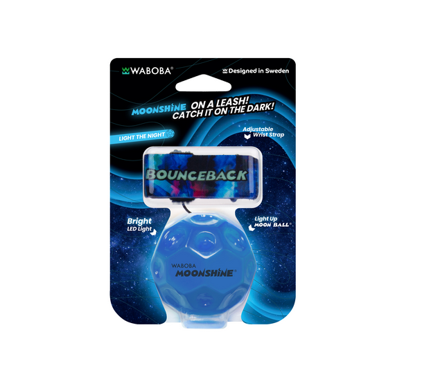 WABOBA Moonshine ball packaging with blue ball and text on a white background