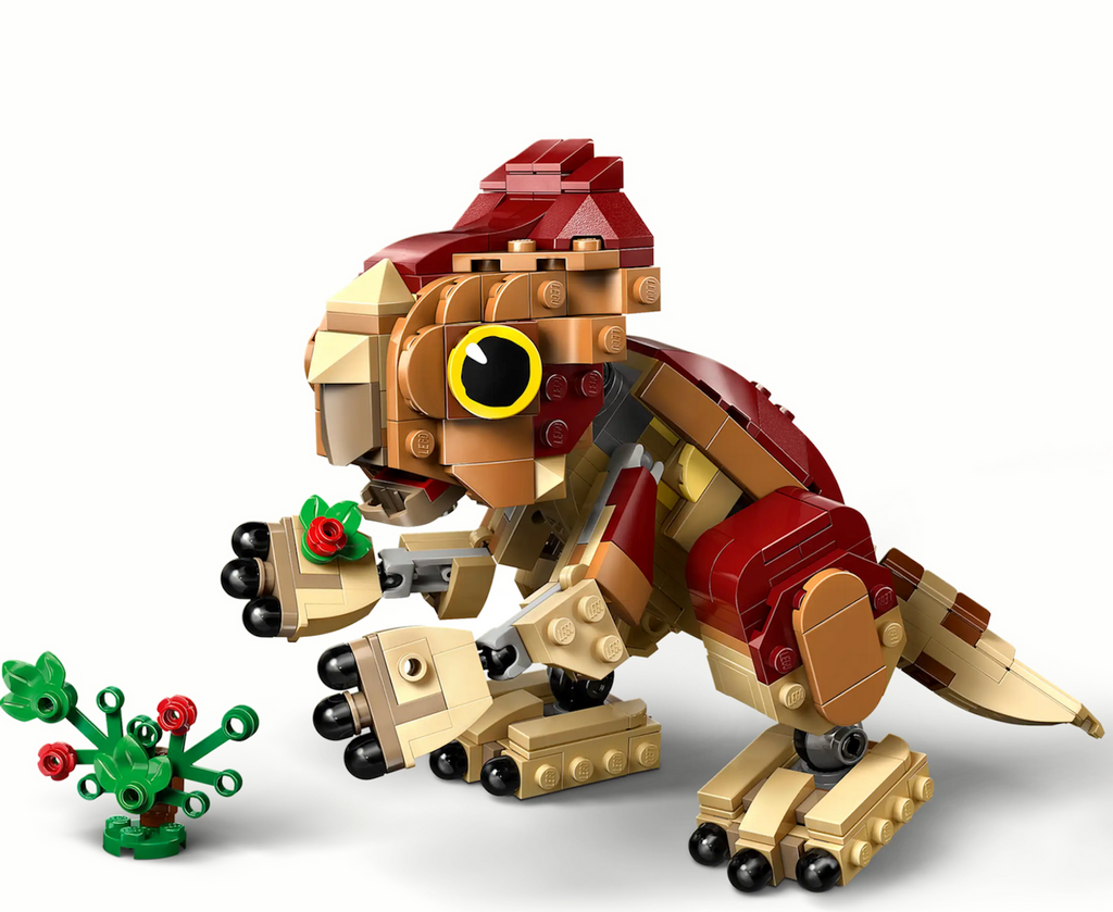 LEGO Jurassic World Baby Dolores model with a movable head, arms and legs.