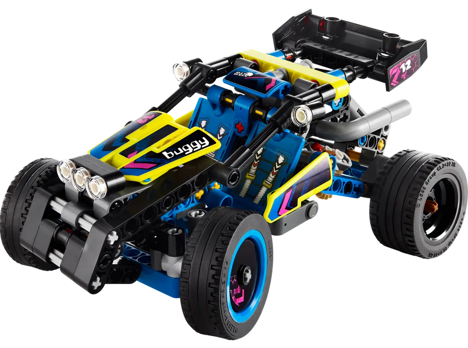 Front view of the left side of the built buggy. 
