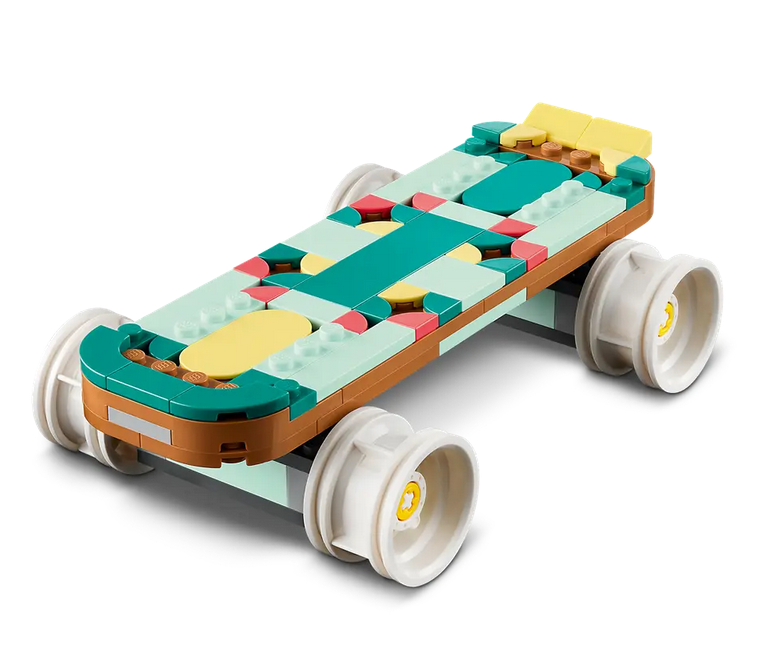 Skateboard build from the 3 in 1 LEGO Creator Retro Roller Skate set. 
