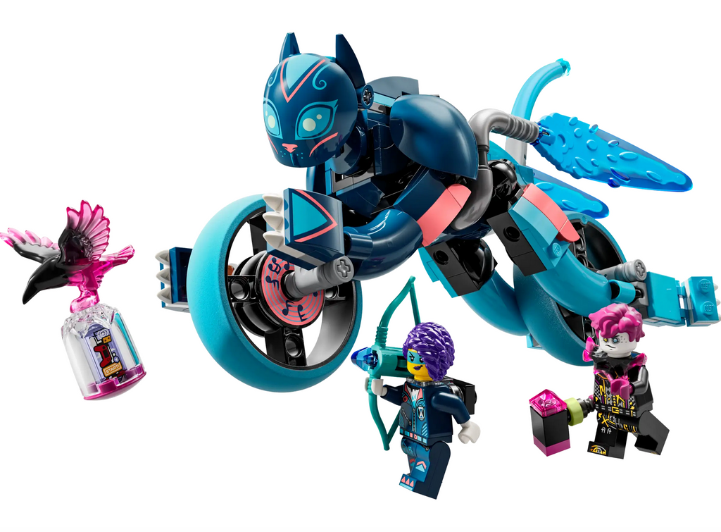 Brick built Zoey's Cat Motorcycle along with the minifigures included in the set. 