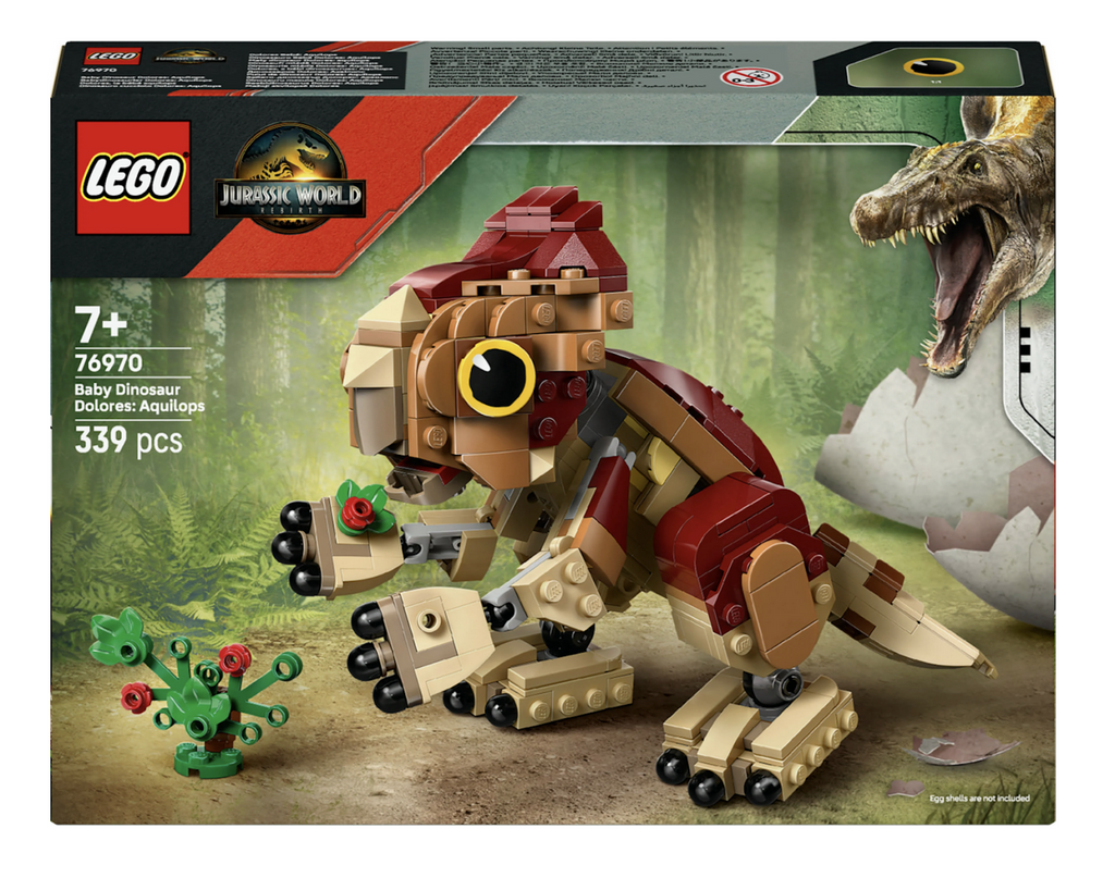 LEGO box with a picture of the Baby Dinosaur Dolores Aquilops model. 