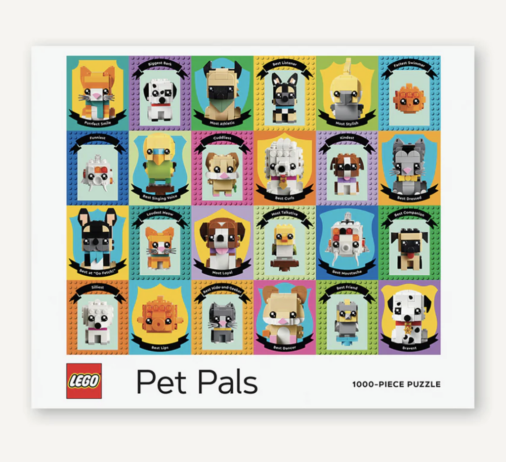 Box with completed LEGO Pet Pals puzzle pictured. 