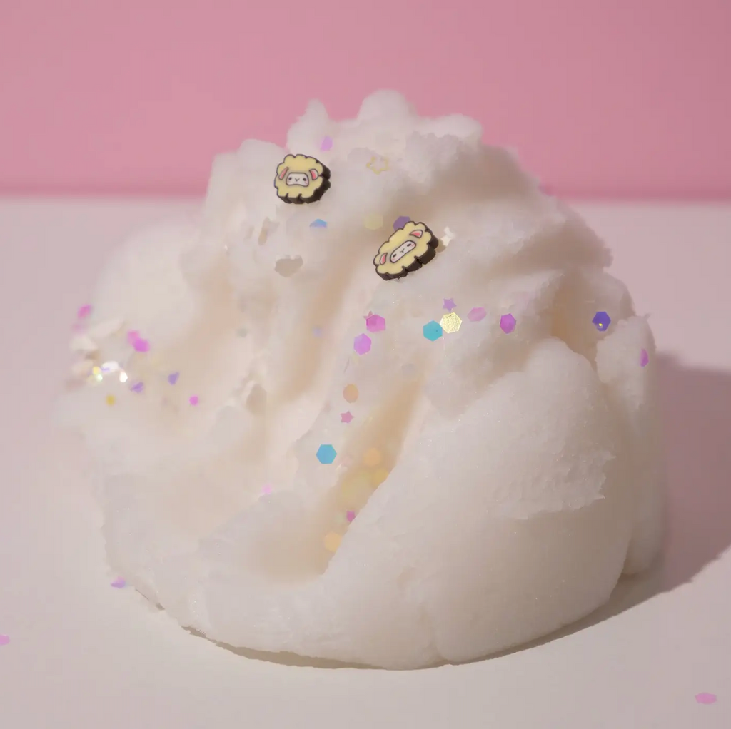 Lala teh Lamb ice cream slime piled up and squished. 